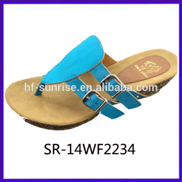 New arrival-Ladies confortable fake leather upper rubber slipper cork sole slipper ladies flat slipper